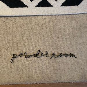 Metal powder room sign